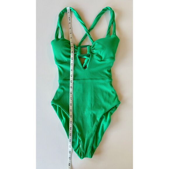 NWT BECCA Swim Modern Edge One Piece in Verde Green Size Small - Picture 11 of 14